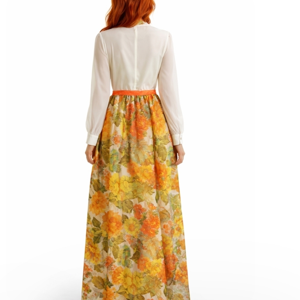 ⭐️ Host Pick⭐️ X2  Vintage |  Rare Time Fashions 1970s' Floral Maxi Dress - Picture 4 of 15